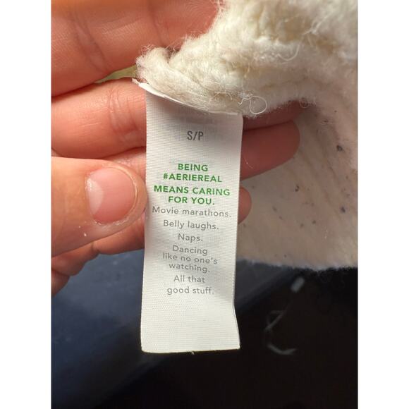 Aerie fair isle quarter zip wool blend sweater womens small cozy heavy thick - Picture 4 of 8